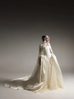 Vestido De Novia Desmontable 2 En 1 Lace Wedding Dress Satin Vestidos Para Boda Por La Iglesia Corset Long Sleeve Vintage Noiva