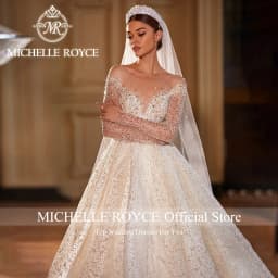 Michelle Royce Luxury Ball Gown Wedding Dresses For Women Shining Beading Princess Backless Wedding Gown Vestidos De Novia