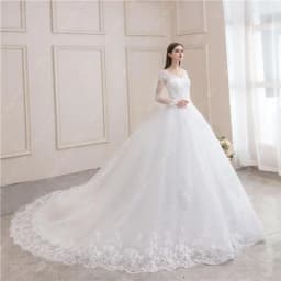 Best Selling 2024 Long Sleeve V Neck Lace Wedding Dress 2026 Vintage Bride Bridal Ball Gown Modest Wedding Dresses Customized