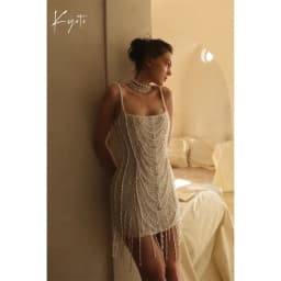 Kyoto Customized White Chic Square Collar Wedding Dress Sleeveless Tassel vestidos de noche Elegant Mini after party gown 2026