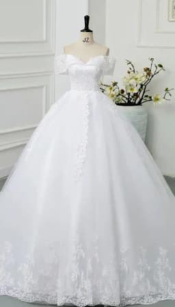 New Off The Shoulder Lace Wedding Dress Applique Bride Dress With Train Ball Gown Princess Classic Wedding Gowns Customized