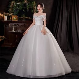 New Off The Shoulder Lace Wedding Dress Applique Bride Dress With Train Ball Gown Princess Classic Wedding Gowns Customized