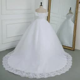 New Off The Shoulder Lace Wedding Dress Applique Bride Dress With Train Ball Gown Princess Classic Wedding Gowns Customized