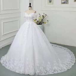 New Off The Shoulder Lace Wedding Dress Applique Bride Dress With Train Ball Gown Princess Classic Wedding Gowns Customized