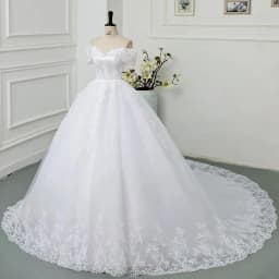 New Off The Shoulder Lace Wedding Dress Applique Bride Dress With Train Ball Gown Princess Classic Wedding Gowns Customized
