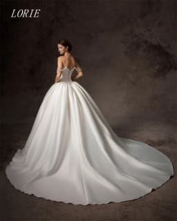 LORIE Luxury A Line Wedding Dress Lace Up Strapless Bridal Dresses Lace Beading Sleeveless Pleat Wedding Gown Customized 2026