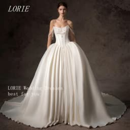 LORIE Luxury A Line Wedding Dress Lace Up Strapless Bridal Dresses Lace Beading Sleeveless Pleat Wedding Gown Customized 2026