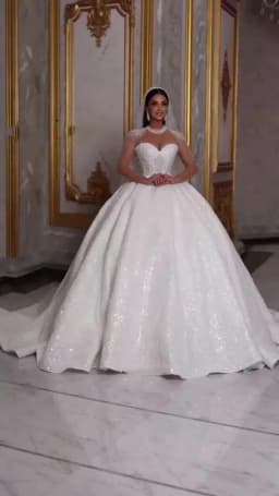 Customzied Sparkle Africa Wedding Dresses 2026 Luxury Ball Gown Glitter Beads Sequin Long Sleeves Sexy Dubai Bride Bridal Gown
