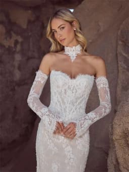 Customized Sweetheart Neckline Detachable Long Sleeves Mermaid Wedding Dress Open Back Zipper Floor Length Sweep Train Gown 2026