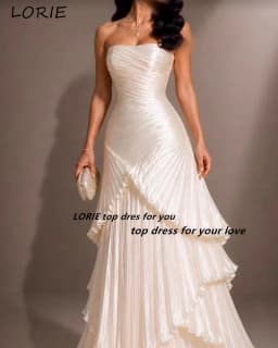LORIE Modern Wedding Dress Strapless Sweetheart Pleats A-line Ruched Bride Gown Customized Corset Bride Dress Plus Size Dress