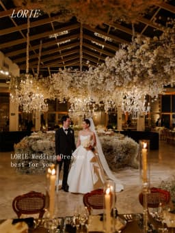 LORIE Luxury Sleeveless A Line Wedding Dress Strapless Bridal Dresses Fitted At The Waist Wedding Gown Customized 2026