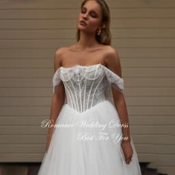 Elegant Lace Pleat A-Line Wedding Dress Women Beading Off The Shoulder Open Back Tulle Bridal Gown Vestidos De Novia Customized