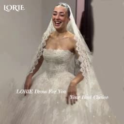 LORIE Sexy Lace Strapless Wedding Dresses Pleats Appliques Sweetheart A-Line Lace Customized Plus Bridal Gown vestidos de novia