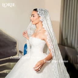 LORIE Sexy Lace Strapless Wedding Dresses Pleats Appliques Sweetheart A-Line Lace Customized Plus Bridal Gown vestidos de novia