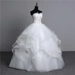 Fashion Classic Real Photo Appliques Vintage White Pearls Wedding Dresses 2024 Vestidos De Noiva Bridal Gown Plus Size Strapless