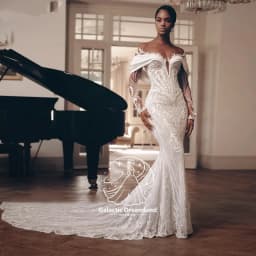 Galactic Customized Luxury Lace 2 In 1 Mermaid Wedding Dress Beading Embroidery Illusion Neck Trumpet Bridal Gown