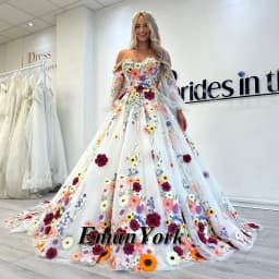 EmanY Pastoral Sweetheart Wedding Dresses for Women Bridal Zipper Court Train Off the Shoulder A-line Pleat Customized