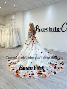 EmanY Pastoral Sweetheart Wedding Dresses for Women Bridal Zipper Court Train Off the Shoulder A-line Pleat Customized