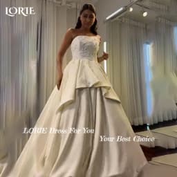 LORIE Elegant Pleats Wedding Dresses Strapless Sweetheart Princess A-Line Appliques Bridal Gown Ruffle Customized Bride Dress