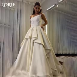 LORIE Elegant Pleats Wedding Dresses Strapless Sweetheart Princess A-Line Appliques Bridal Gown Ruffle Customized Bride Dress
