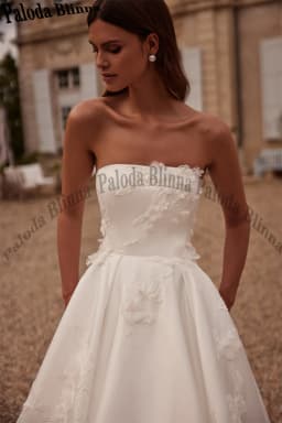 Paloda Vintage Sleeveless Wedding Dresses Bridal Gown with Flowers Boat Neck Engagement Party Robe De Mariee Plus Customised