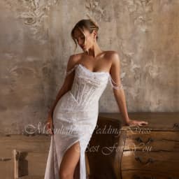 Exquisite Pleat Boat-Neck Lace Beading Mermaid Wedding Dress 2026 Split Off The Shoulder Backless Vestidos De Novia Customized