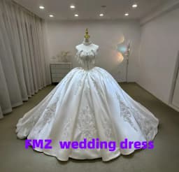 Customized strapless detachable shoulder Ball Gown beaded amanda novias vestidos de novia amanda 's novias wedding dress