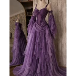 Tokyo Customized Sweetheart Neck Cathedral Train Wedding Dress Tiered Ruffle vestidos de noche Ball Gown Evening Dresses 2026