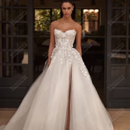 Gorgeous Wedding Dresses A Line Tulle Tiered Bridal Gowns Sexy Strapless Backless Robes Glamorous Vestidos De Novia Customized
