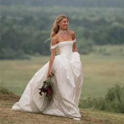 Customized Off-Shoulder Satin Ball Gown Wedding Dress with Structured Bodice Romantic A-Line Bridal Dress for Outdoor Weddings