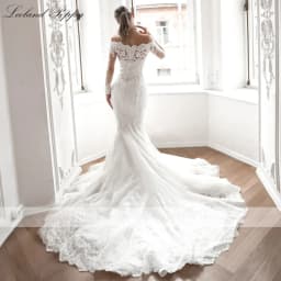 Lceland Poppy Customized Boat Neck Mermaid Lace Wedding Dresses Beaded Appliques Long Sleeves Bridal Gowns with Detachable Train
