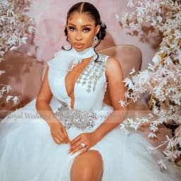Luxury Wedding Dresses for Women 2023 Bride High Collar A Line Gowns Long Sparkly Crystal Side Slit Sexy Bridal Dress