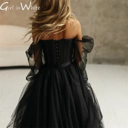 Princess Black Tulle Wedding Dress A Line Off The Shoulder Wedding Gown Lace Up Back Bridal Gown сcustomized vestido de novia
