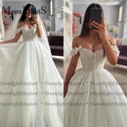 Moonlight Lace Wedding Dress Off Shoulder Appliques A Line Sweetheart Bride Bridal Dress Backless Customized Vestidos De Novia