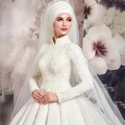 Classic High Collar Lace Appliques Wedding Dress Sweep Train Long Sleeves Muslim A-Line Church Vintage Bridal Gowns Customized