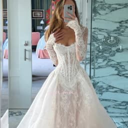 Customized Wedding Dresses Elegant Lace Long Sleeve A-Line Button Boho Bridal Gowns robe de mariée