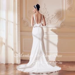 Simple O-Neck Mermaid Wedding Dress 2026 Sleeveless Bow Open Back Buttons Sweep Train Bridal Gown Vestidos De Novia Customized