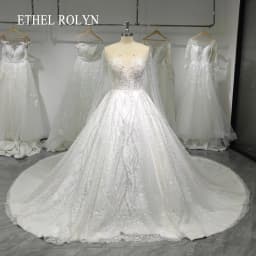 ETHEL ROLYN Luxury Wedding Dress For Women Real Photos Long Sleeve Full Sparkling Crystal Beaded Wedding Gown Vestidos De Novia