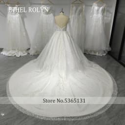 ETHEL ROLYN Luxury Wedding Dress For Women Real Photos Long Sleeve Full Sparkling Crystal Beaded Wedding Gown Vestidos De Novia