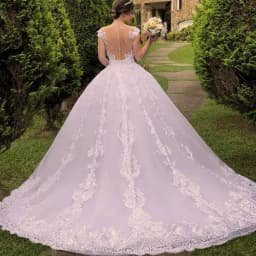 Brides Wedding Dress V-neck Luxury Lace Wedding Gown With Train Classic Ball Gown Plus Size Customized Vestido De Noiva