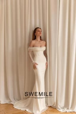 BM Bridal Fashion Sequin 2026 Wedding Dressing Detachable Train Off the Shoulder Zipper Vestidos De Novia Plus Size Customized