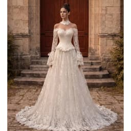 Off the Shoulder Wedding Dresses Lace Long Sleeves Elegant Bridal Gown Vintage Formal Party Dress Chic robe de mariée Customized