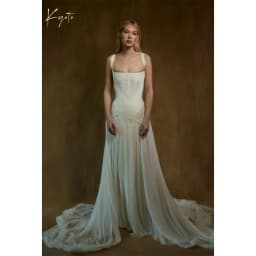 Kyoto Customized White Square Collar Wedding Dress Sleeveless Lace-Up Back vestidos de noiva A-Line Court Train Evening Dress