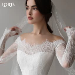LORIE Vintage Lace Wedding Dress Off Shoulder Long Sleeve A-line Bridal Gown Sweetheart Princess Ball Bride Dress Customized