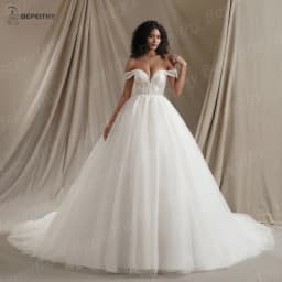 BEPEITHY Customized Sweetheart Glitter BOHO Wedding Dress 2026 Sleeveless Bride Plus Size Ivory Bridal Gown Vestido De Novia