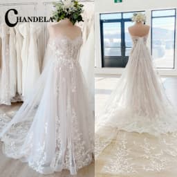 CHANDELA Attractive Strapless Wedding Dresses Off the Shoulder Sweetheart Zipper A-line Brush Train Vestidos Customised