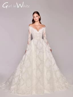 Customized Off Shoulder Wedding Dresses V-Neck With Full Floral Appliques Long Sleeves Bride Wedding Dress Vestidos De Novia