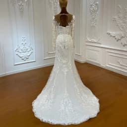 Wedding Dress Exquisite Customized Lace Mermaid Bride Dresses Long Sleeve Detachable Train Bridal Gowns Vestidos De Novia