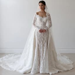 Dreamy Mermaid Vestido De Novia Elegant Customized Appliques Lace Wedding Dress Classic Long Sleeves Boat Neck Bridal Gowns