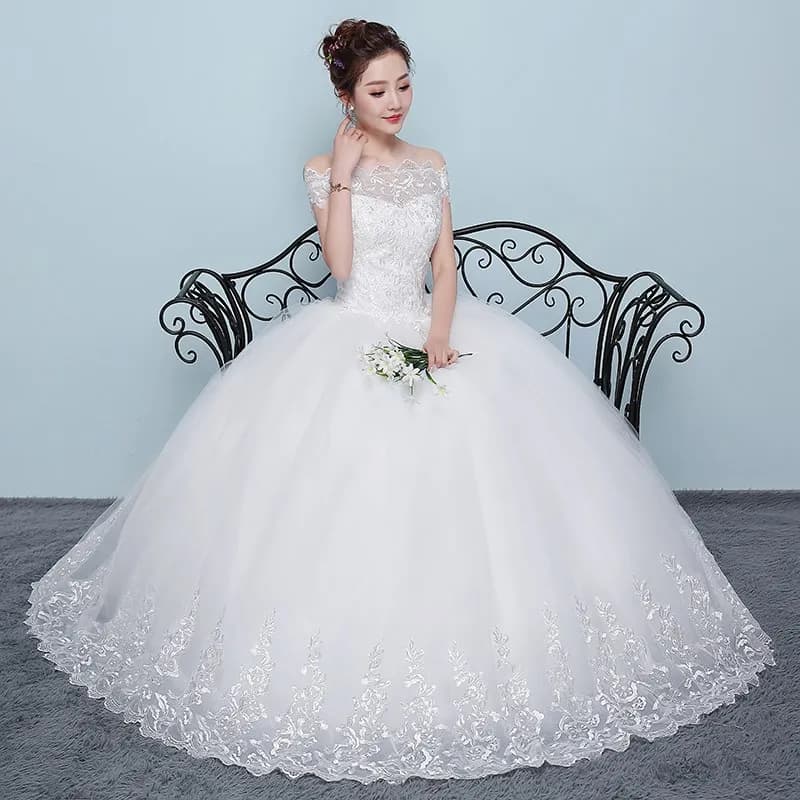 Wedding Dress 2026 New Cheap Boat Neck Ball Gown Off The Shoulder Princess Wedding Dresses Plus Size Vestido De Noiva Customized